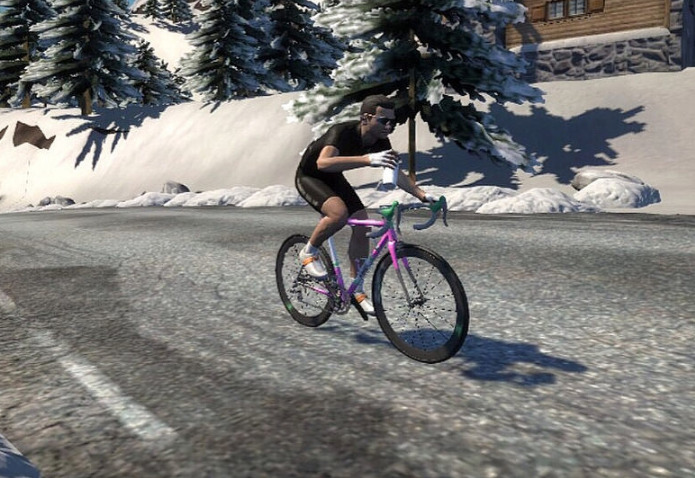 Even Zwift riders experience the snow